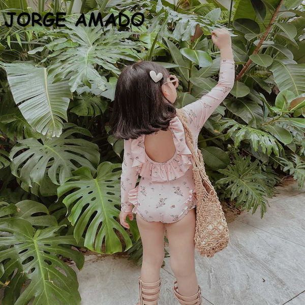 summer kids girls swimwear 1-pcs open back floral print swimsuit with cap spring beach wear cute style e1002 210610, Blue
summer kids girls swimwear 1-pcs open back floral print swimsuit with cap spring beach wear cute style e1002 210610, Blue