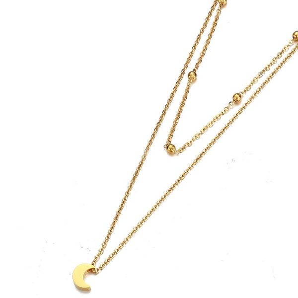 pendant necklaces stainless steel multi layer chains moon choker necklace for women girls trendy simple jewelry valentine's day gift, Silver
pendant necklaces stainless steel multi layer chains moon choker necklace for women girls trendy simple jewelry valentine's day gift, Silver