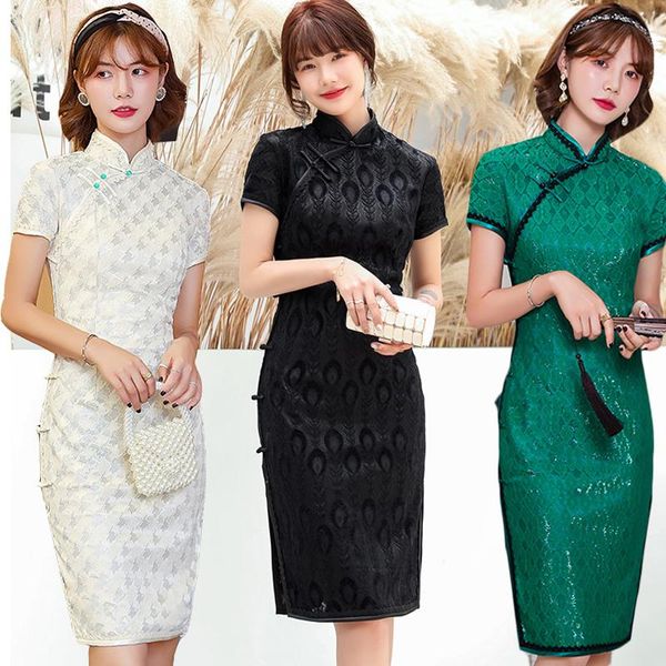 ethnic clothing cheongsam chinese traditional women solid color short dresses vintage elegant style slim evening party clothes, Red
ethnic clothing cheongsam chinese traditional women solid color short dresses vintage elegant style slim evening party clothes, Red