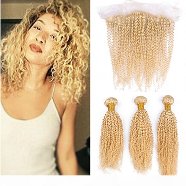 kinky curly brazilian blonde human hair 3bundles with lace frontal 4pcs lot pure color #613 blonde 13x4 lace frontal closure with weaves, Black;brown
kinky curly brazilian blonde human hair 3bundles with lace frontal 4pcs lot pure color #613 blonde 13x4 lace frontal closure with weaves, Black;brown