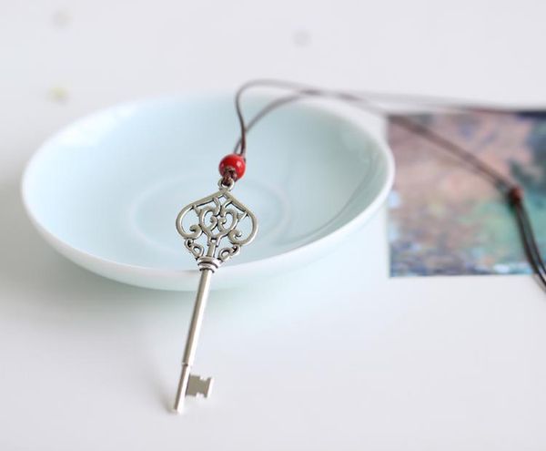 pendant necklaces fashion key pattern and red bead hand woven ceramic necklace jewelry rope chain for lover special accessories, Silver
pendant necklaces fashion key pattern and red bead hand woven ceramic necklace jewelry rope chain for lover special accessories, Silver