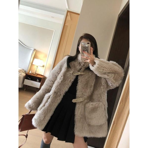women's fur & faux 2021 fxfurs fashion style one lamb wool particles sheep fleece coat female young mid-length winter, Black
women's fur & faux 2021 fxfurs fashion style one lamb wool particles sheep fleece coat female young mid-length winter, Black