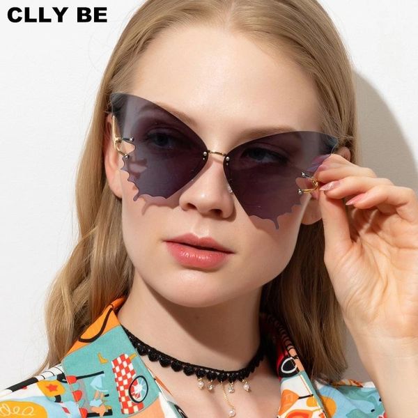 sunglasses fashion butterfly women design rimless cat eye sun glasses trending wave eyewear streetwear glassesuv400, White;black
sunglasses fashion butterfly women design rimless cat eye sun glasses trending wave eyewear streetwear glassesuv400, White;black