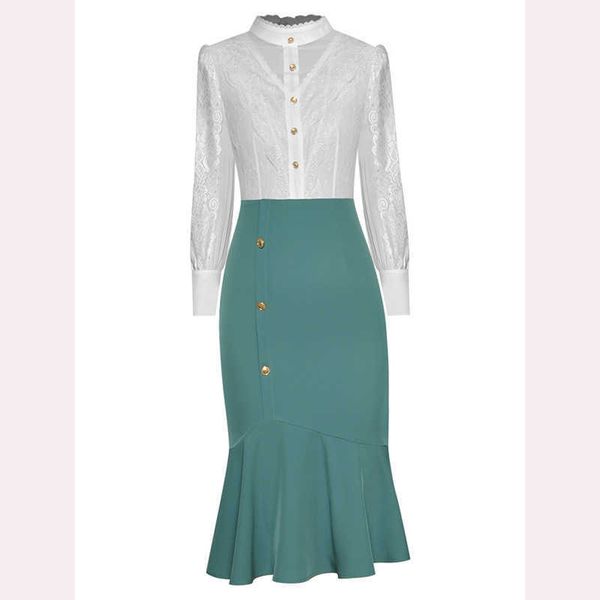 est fashion stand collar nine sleeve lace contrast spell to receive waist pocket hip ruffled dress 210526, Black;gray
est fashion stand collar nine sleeve lace contrast spell to receive waist pocket hip ruffled dress 210526, Black;gray