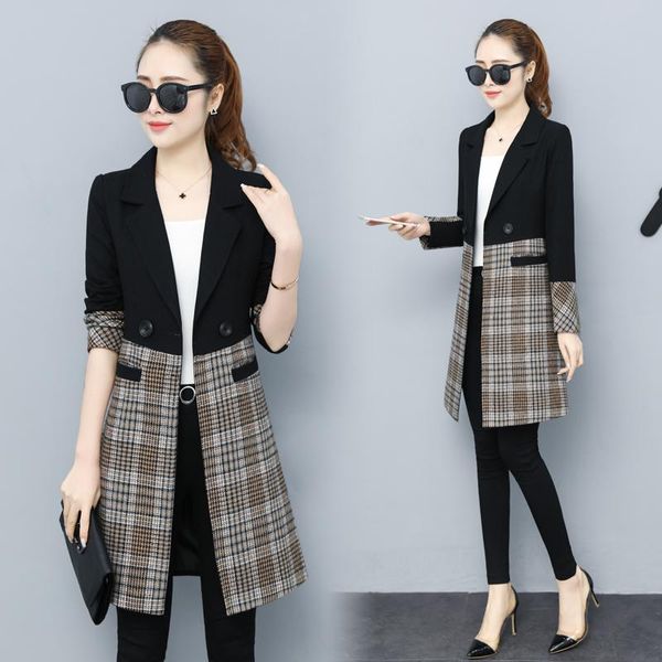 women's suits & blazers vintage fashion long plaid blazer office ladies sleeve loose houndstooth suit coat jacket women female, White;black
women's suits & blazers vintage fashion long plaid blazer office ladies sleeve loose houndstooth suit coat jacket women female, White;black