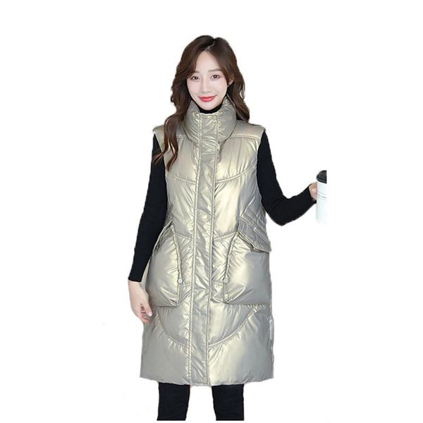 women's vests 2021 winter long vest coat women black blue plus size loose sleeveless fashion all-match warm down cotton jacket n1240, Black;white
women's vests 2021 winter long vest coat women black blue plus size loose sleeveless fashion all-match warm down cotton jacket n1240, Black;white