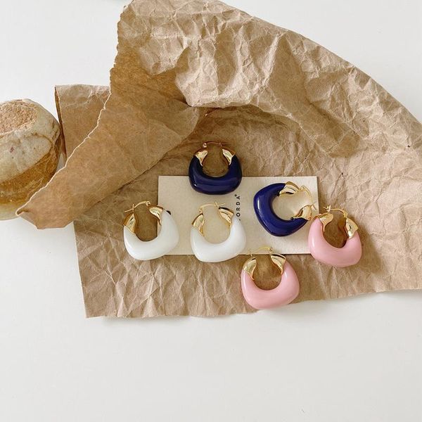 hoop & huggie european retro hyperbole personality trendy navy blue pink white u-shaped copper acetate geometric metal earrings for women, Golden;silver
hoop & huggie european retro hyperbole personality trendy navy blue pink white u-shaped copper acetate geometric metal earrings for women, Golden;silver