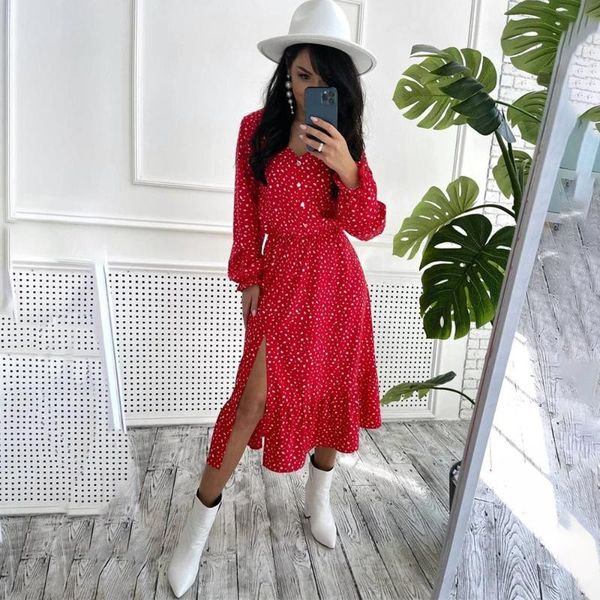 casual dresses 2021autumn polka dot print dress women chiffon elegant v-neck long sleeve ruffles split woman spring holiday robe femme, Black;gray
casual dresses 2021autumn polka dot print dress women chiffon elegant v-neck long sleeve ruffles split woman spring holiday robe femme, Black;gray