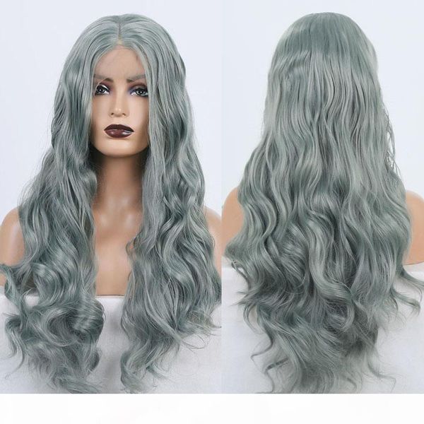 rongduoyi dark green hair lace wigs for women long body wave synthetic lace front wig middle part high temperature fiber wigs, Black
rongduoyi dark green hair lace wigs for women long body wave synthetic lace front wig middle part high temperature fiber wigs, Black