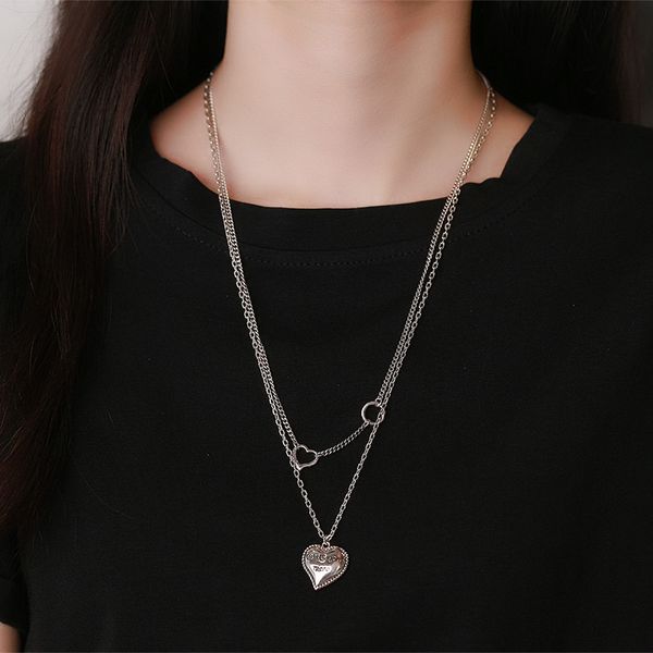chaosheng s925 sterling silver fashion double layer love letter style personalized design sense sweater chain necklace female
chaosheng s925 sterling silver fashion double layer love letter style personalized design sense sweater chain necklace female