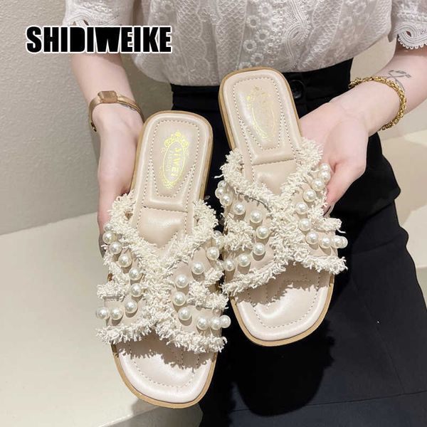 summer women slippers pearl flip flop brand girl outdoor soft bottom beach shoes designer luxury open toed slip on slippers 210611, Black
summer women slippers pearl flip flop brand girl outdoor soft bottom beach shoes designer luxury open toed slip on slippers 210611, Black