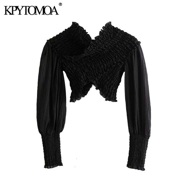 kpytomoa women 2021 fashion smocked elastic cropped blouses vintage crossover v neck long sleeve female shirts chic t200812, White
kpytomoa women 2021 fashion smocked elastic cropped blouses vintage crossover v neck long sleeve female shirts chic t200812, White