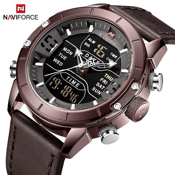wristwatches naviforce watch men fashion quartz men's waterproof sport led digital wristwatch clock relogio masculino, Slivery;brown
wristwatches naviforce watch men fashion quartz men's waterproof sport led digital wristwatch clock relogio masculino, Slivery;brown