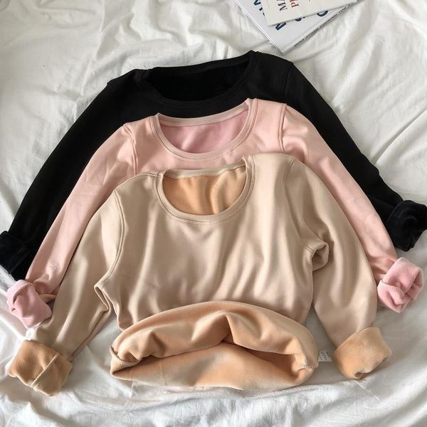 women's t-shirt autumn women winter t shirt tees slim o-neck warm thick velvet t-shirts ladies long sleeve bottoming underwear ab1999, White
women's t-shirt autumn women winter t shirt tees slim o-neck warm thick velvet t-shirts ladies long sleeve bottoming underwear ab1999, White