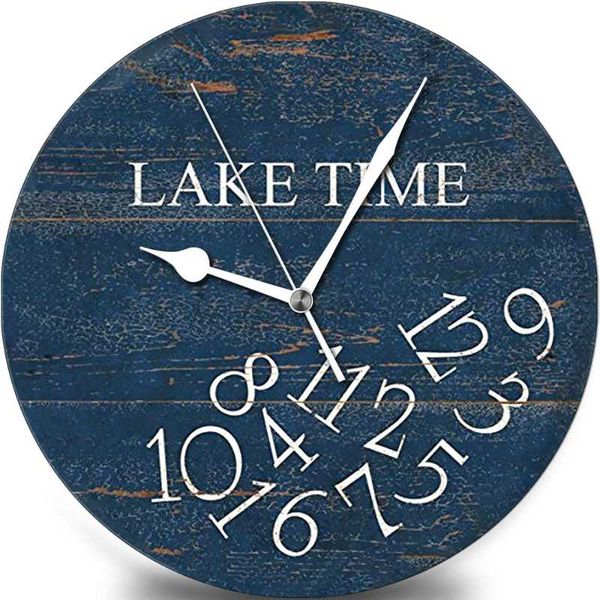 wall clocks lake time - silent clock - 9.8" decorative frameless clock battery operated - contemporary creative clock round
wall clocks lake time - silent clock - 9.8" decorative frameless clock battery operated - contemporary creative clock round