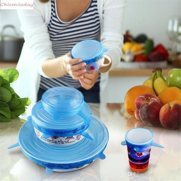 6PCS/SET Silicone Stretch Suction Pot Lids Reusable Fresh Keeping Wrap Universal Seal Lid Pan Cover Stopper CoverKitchen Tools
6PCS/SET Silicone Stretch Suction Pot Lids Reusable Fresh Keeping Wrap Universal Seal Lid Pan Cover Stopper CoverKitchen Tools