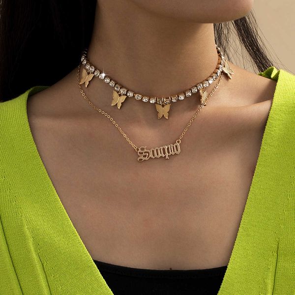 jewelry: cool style, multi butterfly necklace, women's simple letter, flash diamond, clavicle necklace, Silver
jewelry: cool style, multi butterfly necklace, women's simple letter, flash diamond, clavicle necklace, Silver
