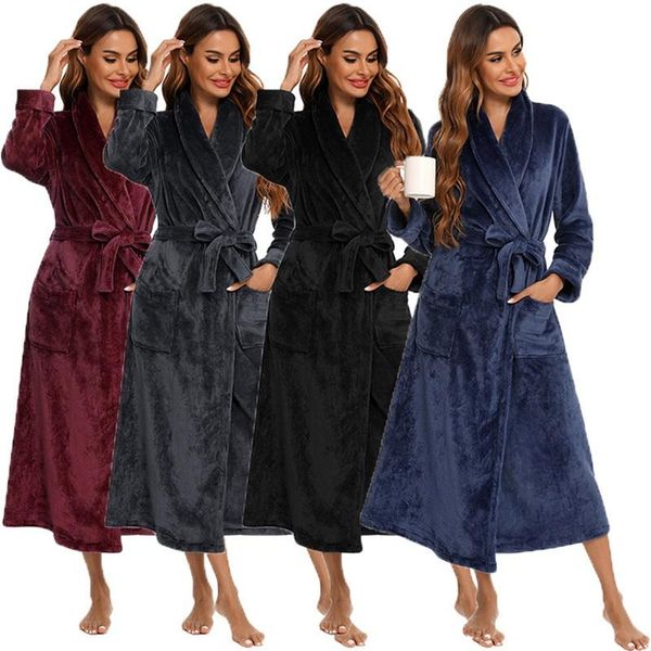 women's sleepwear winter warm kimono bathrobe soft flannel pajamas casual coral fleece home service, Black;red
women's sleepwear winter warm kimono bathrobe soft flannel pajamas casual coral fleece home service, Black;red