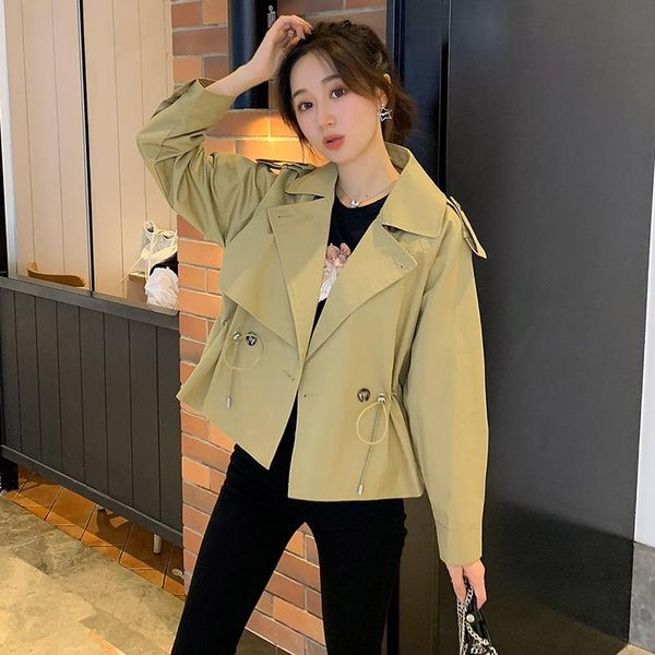 women's trench coats spot embroidered short jacket all-match casual khaki coat suit collar handsome autumn outfit, Tan;black
women's trench coats spot embroidered short jacket all-match casual khaki coat suit collar handsome autumn outfit, Tan;black
