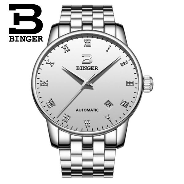 binger men's business automatic mechanical watch watches wristwatch stainless steel male clock men relogio masculino, Slivery;brown
binger men's business automatic mechanical watch watches wristwatch stainless steel male clock men relogio masculino, Slivery;brown