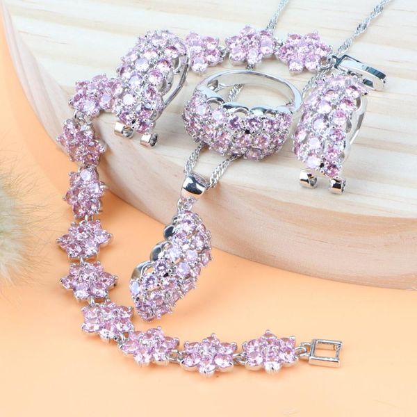wedding jewelry sets silver 925 bridal costume pink zirconia ring earrings pendant bracelet necklace set for women gift box, Slivery;golden
wedding jewelry sets silver 925 bridal costume pink zirconia ring earrings pendant bracelet necklace set for women gift box, Slivery;golden