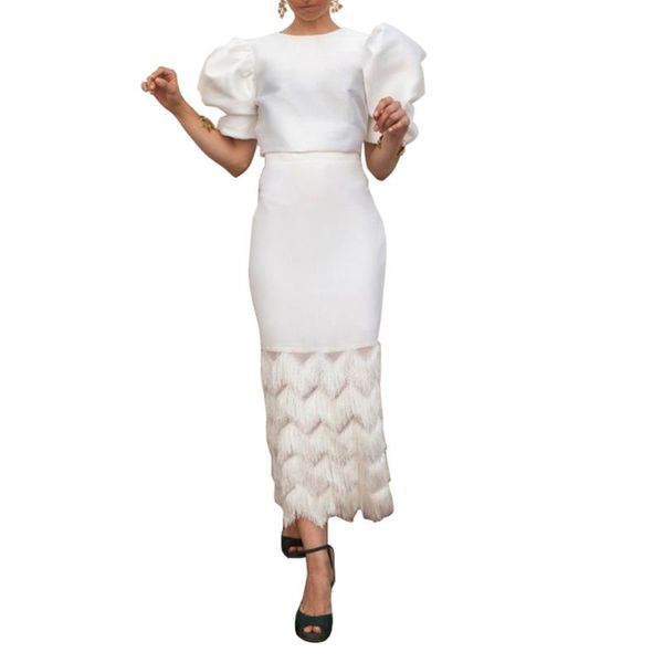 two piece dress tessal bodycon midi women suit puff sleeve winter dresses autumn party club elegant office ladies suits, White
two piece dress tessal bodycon midi women suit puff sleeve winter dresses autumn party club elegant office ladies suits, White