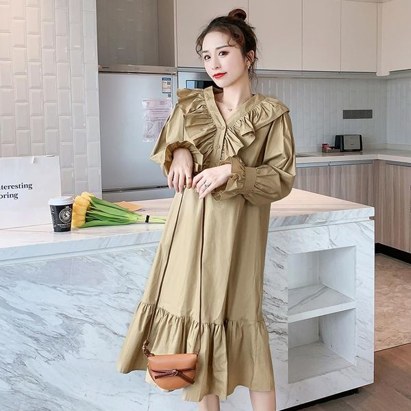 maternity clothes spring autumn long sleeve mid-long loose stylish dress for pregnant women mom dress, White
maternity clothes spring autumn long sleeve mid-long loose stylish dress for pregnant women mom dress, White