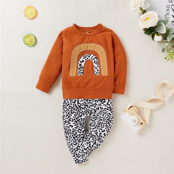 clothing sets baby girl boys cotton set sportswear autumn spring long sleeve rainbow printed round neck leopard pants, White
clothing sets baby girl boys cotton set sportswear autumn spring long sleeve rainbow printed round neck leopard pants, White