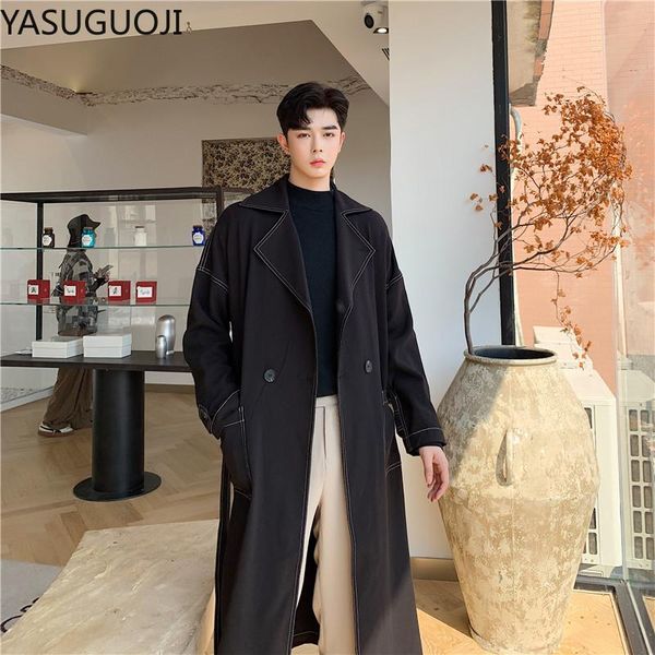 men's trench coats yasuguoji dark academia aesthetic double-breasted long over-knee coat overisze windbreaker with belt 2021 men, Tan;black
men's trench coats yasuguoji dark academia aesthetic double-breasted long over-knee coat overisze windbreaker with belt 2021 men, Tan;black