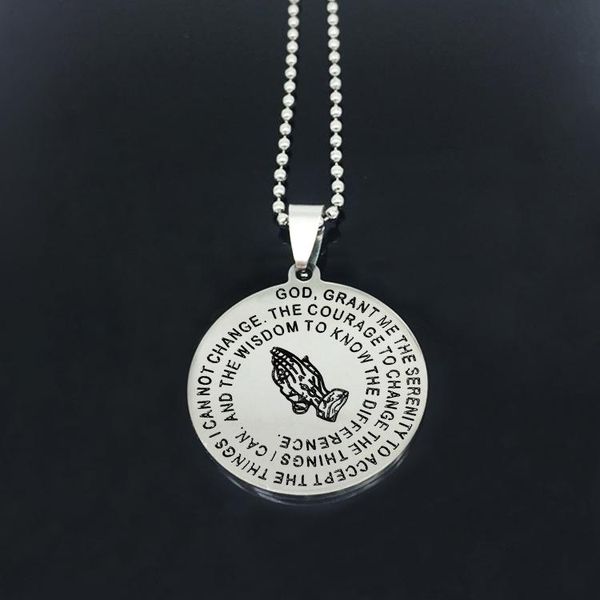 pendant necklaces drop jewelry stainless steel prayer hand disc necklace handmade beads chain yp4218, Silver
pendant necklaces drop jewelry stainless steel prayer hand disc necklace handmade beads chain yp4218, Silver