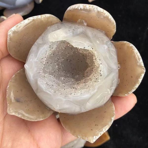 mokagy natural geode agate lotus healing crystal stone carved ornament for gift 200g-300g 1pc
mokagy natural geode agate lotus healing crystal stone carved ornament for gift 200g-300g 1pc