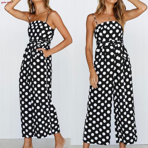 women's jumpsuits & rompers 2021 summer women jumpsuit sleeveless sling dot printed strapless backless sashes femme clothes, Black;white
women's jumpsuits & rompers 2021 summer women jumpsuit sleeveless sling dot printed strapless backless sashes femme clothes, Black;white