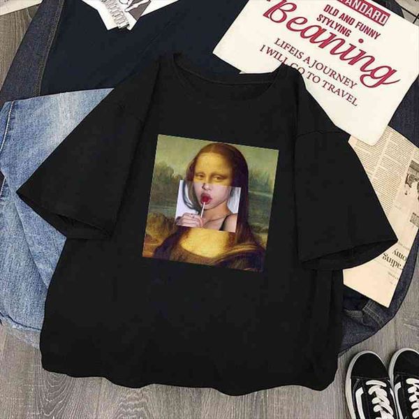 mona lisa casual fashion summer ulzzang female short-sleeved loose harajuku art cartoon print large size hip hop shirt, White
mona lisa casual fashion summer ulzzang female short-sleeved loose harajuku art cartoon print large size hip hop shirt, White