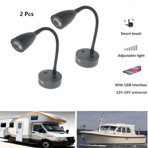 wall lamps 2pcs led reading light 12v 24v smart touch dimmable flexible gooseneck lamp for motorhome yacht cabin with usb charger port
wall lamps 2pcs led reading light 12v 24v smart touch dimmable flexible gooseneck lamp for motorhome yacht cabin with usb charger port