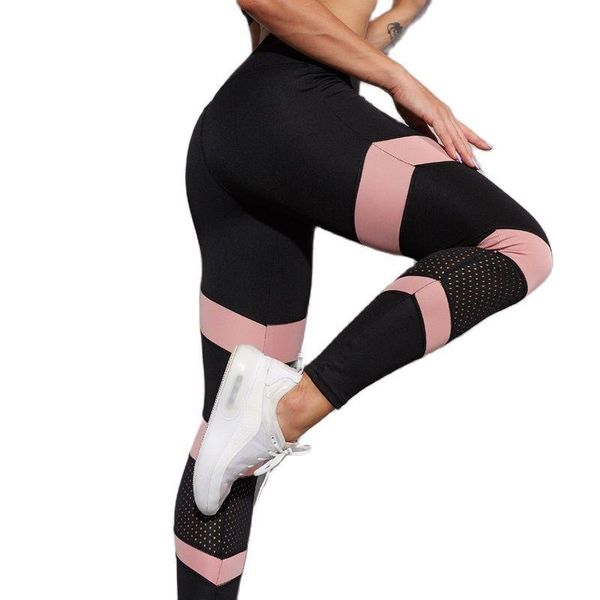 women's leggings high waist tight pants women pink mesh patchwork sport gym breathable running fitness sportswear, Black
women's leggings high waist tight pants women pink mesh patchwork sport gym breathable running fitness sportswear, Black
