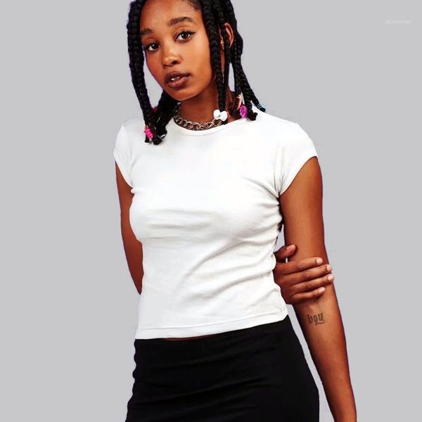 women crew neck pure colour fitted tee short sleeved t-shirt women's, White 
women crew neck pure colour fitted tee short sleeved t-shirt women's, White