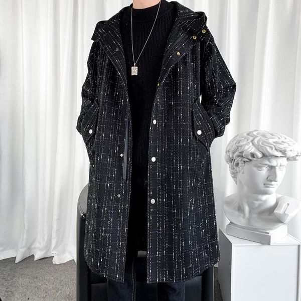 men's trench coats fashion men jacket 2021 autumn winter windbreaker woolen coat mens mid-long lovers korean hooded cardigan, Tan;black
men's trench coats fashion men jacket 2021 autumn winter windbreaker woolen coat mens mid-long lovers korean hooded cardigan, Tan;black