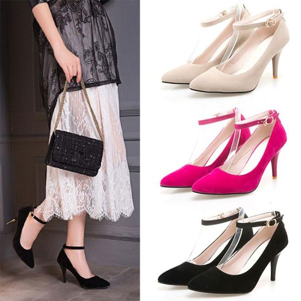 dress shoes sgesvier women pumps ankle strap for woman thin high heel spring pointed toe lady office plus size 31-47 ox308, Black
dress shoes sgesvier women pumps ankle strap for woman thin high heel spring pointed toe lady office plus size 31-47 ox308, Black