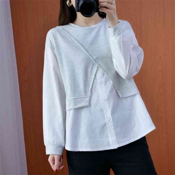 large wear women's round neck collage loose fake two-piece long sleeve shirt sweater collage, Black
large wear women's round neck collage loose fake two-piece long sleeve shirt sweater collage, Black