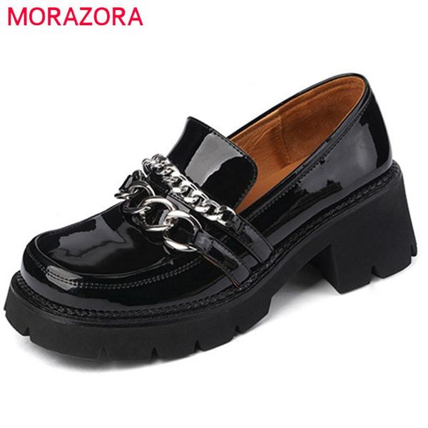 dress shoes morazora 2021 patent leather single women pumps round toe chain spring summer platform casual, Black
dress shoes morazora 2021 patent leather single women pumps round toe chain spring summer platform casual, Black