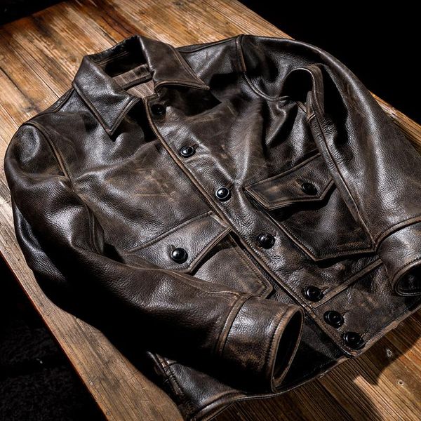 men's leather & faux retro brown 2021 american style biker's genuine jacket men plus size 4xl real cowhide slim fit motorcycle nat, Black
men's leather & faux retro brown 2021 american style biker's genuine jacket men plus size 4xl real cowhide slim fit motorcycle nat, Black