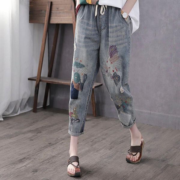 women's jeans fashion vintage hole girl embroidery ankle-length denim female casual loose harem pant trousers spring autumn women, Blue
women's jeans fashion vintage hole girl embroidery ankle-length denim female casual loose harem pant trousers spring autumn women, Blue
