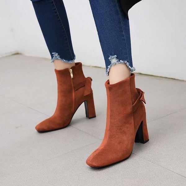 boots women british style zipper flock square toe casual fashion bow internal short plush european and american all match, Black
boots women british style zipper flock square toe casual fashion bow internal short plush european and american all match, Black