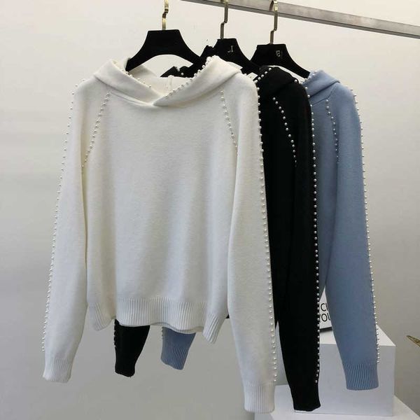 autumn korean version of the loose women's suit long-sleeved hooded knit sweater show beads 210603, White;black
autumn korean version of the loose women's suit long-sleeved hooded knit sweater show beads 210603, White;black