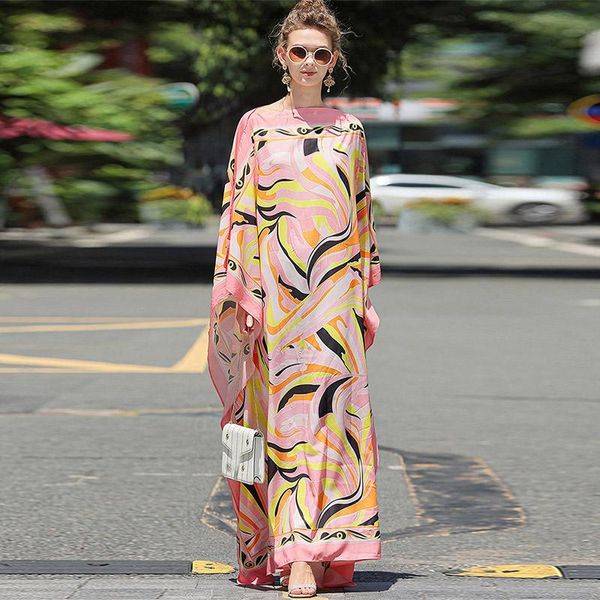 casual dresses fashion designer summer floor-length dress 2021 women batwing sleeve printed holiday robes, Black;gray
casual dresses fashion designer summer floor-length dress 2021 women batwing sleeve printed holiday robes, Black;gray