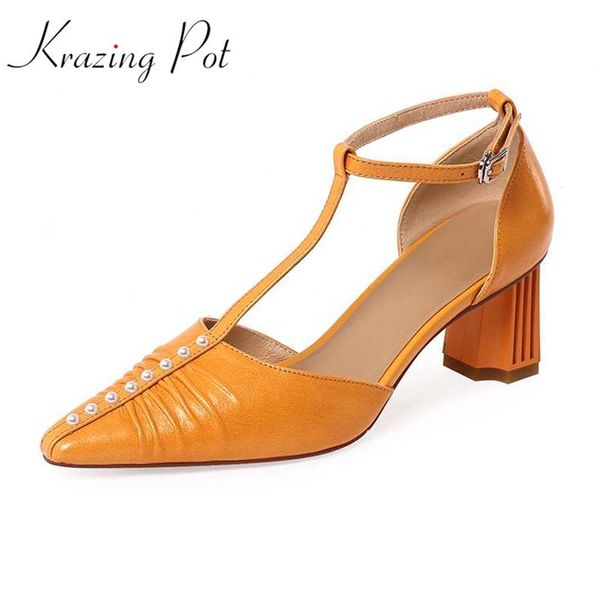 dress shoes krazing pot full grain leather square toe thick high heels buckle straps pleated decoration fashion summer pearl women pumps l76, Black
dress shoes krazing pot full grain leather square toe thick high heels buckle straps pleated decoration fashion summer pearl women pumps l76, Black