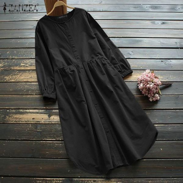 zanzea women elegant vintage long shirt dress spring casual o neck solid midi sundress robe tunic long sleeve work vestidos, Black;gray
zanzea women elegant vintage long shirt dress spring casual o neck solid midi sundress robe tunic long sleeve work vestidos, Black;gray