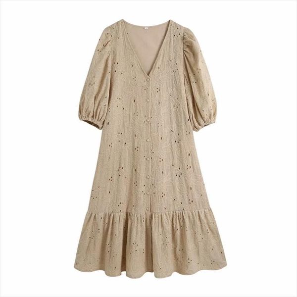 summer hollow embroidery women dresses lantern sleeve midi v neck clothes casual lady loose vestido d7379, Black;gray
summer hollow embroidery women dresses lantern sleeve midi v neck clothes casual lady loose vestido d7379, Black;gray