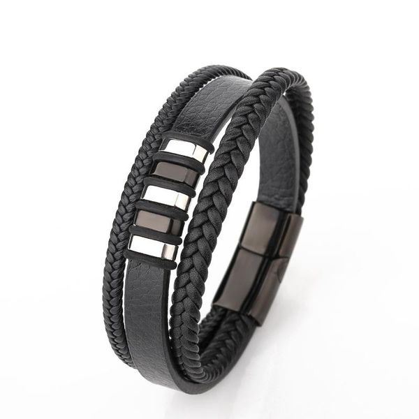 charm bracelets multilayer hand woven cow leather stainless steel men's bracelet european and american retro jewelry titanium jew, Golden;silver
charm bracelets multilayer hand woven cow leather stainless steel men's bracelet european and american retro jewelry titanium jew, Golden;silver