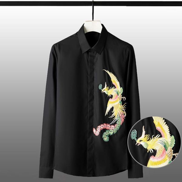 men's casual shirts solid color mens luxury 3d embroidery long sleeve dress plus size 4xl slim fit party male, White;black
men's casual shirts solid color mens luxury 3d embroidery long sleeve dress plus size 4xl slim fit party male, White;black